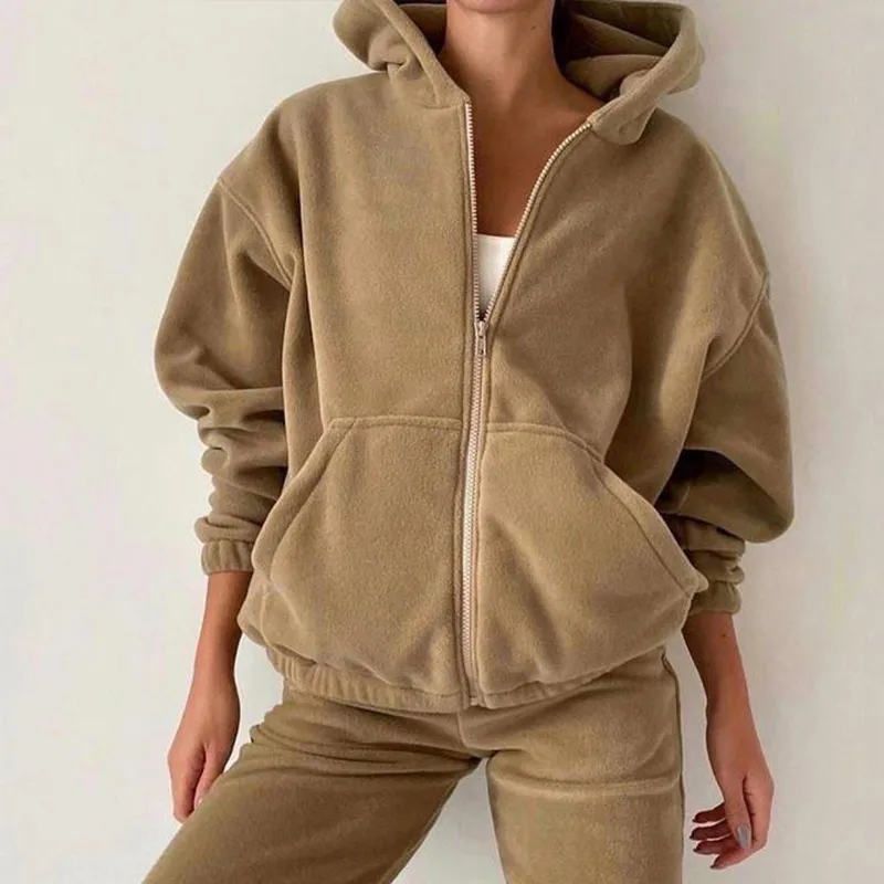 Winter Clothing Sales - Women Tracksuit Autumn Winter Fleece Two