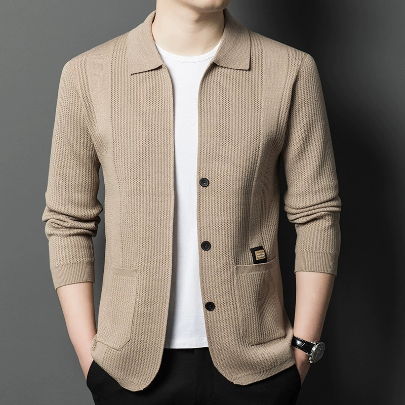 Winter Clothing Uae - High-Quality Men's Knitted Cardigans Solid Color