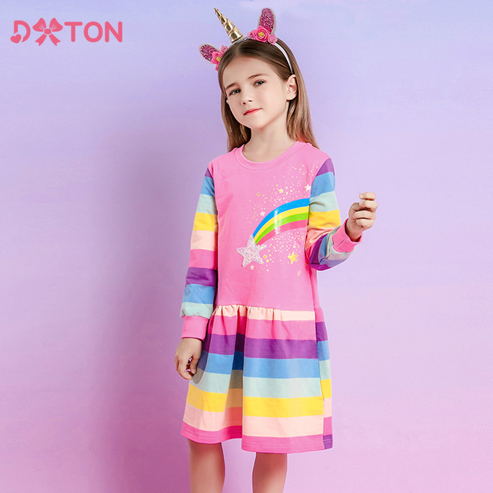 Winter Clothing Toddler - DXTON Winter Children Dress Rainbow Long