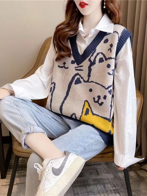 Brand Women's Knitted Vest Tan - مراجعة Winter Clothing Label وسعره