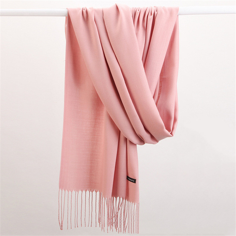 Fashion Solid Color 2023 Women - مراجعة Cashmere Scarf Wrap وسعره
