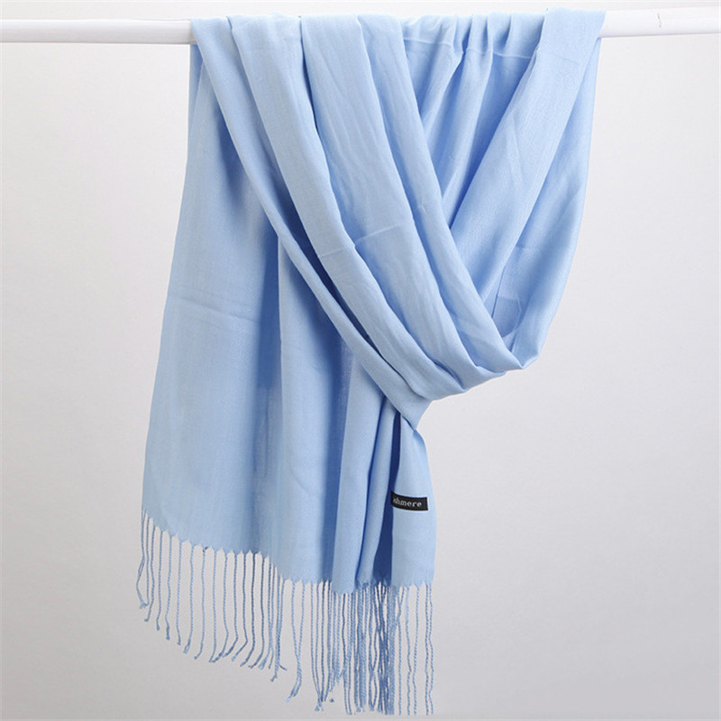Fashion Solid Color 2023 Women - مراجعة Cashmere Scarf Wrap وسعره