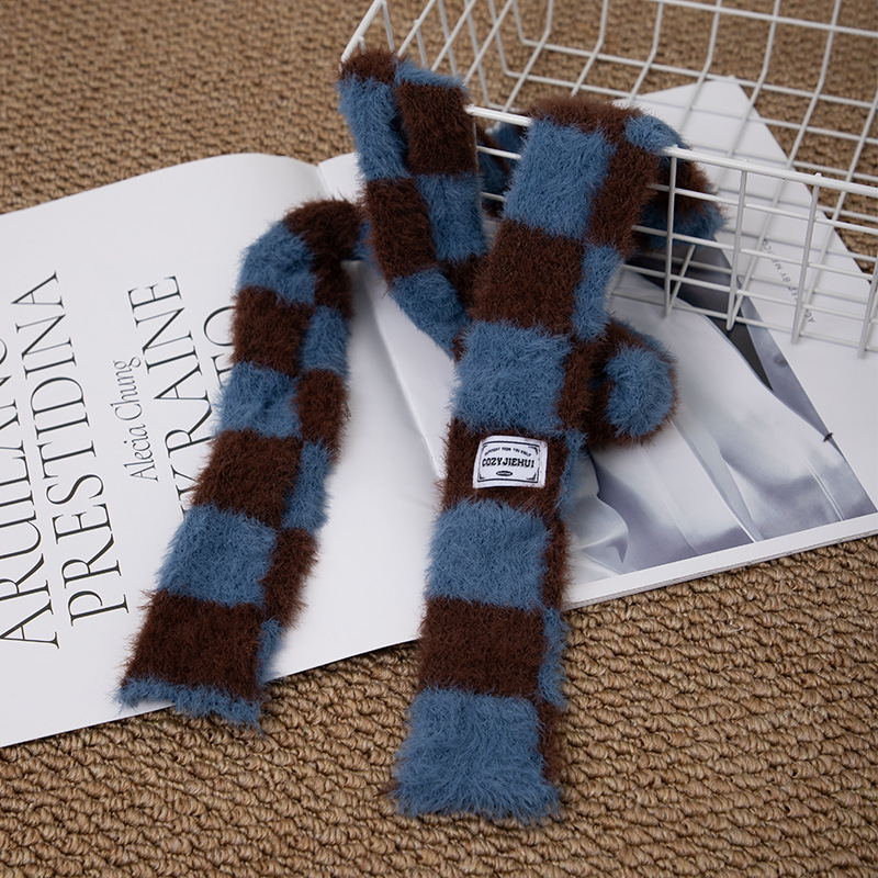 Y2k Striped Plush Narrow Long  - مراجعة Winter Clothing Accessories وسعره