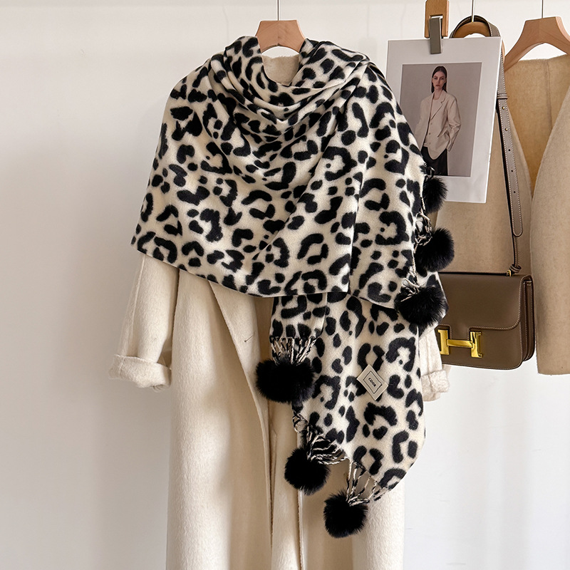 New Luxury Winter Leopard Two- - مراجعة Cashmere Scarf Wrap وسعره