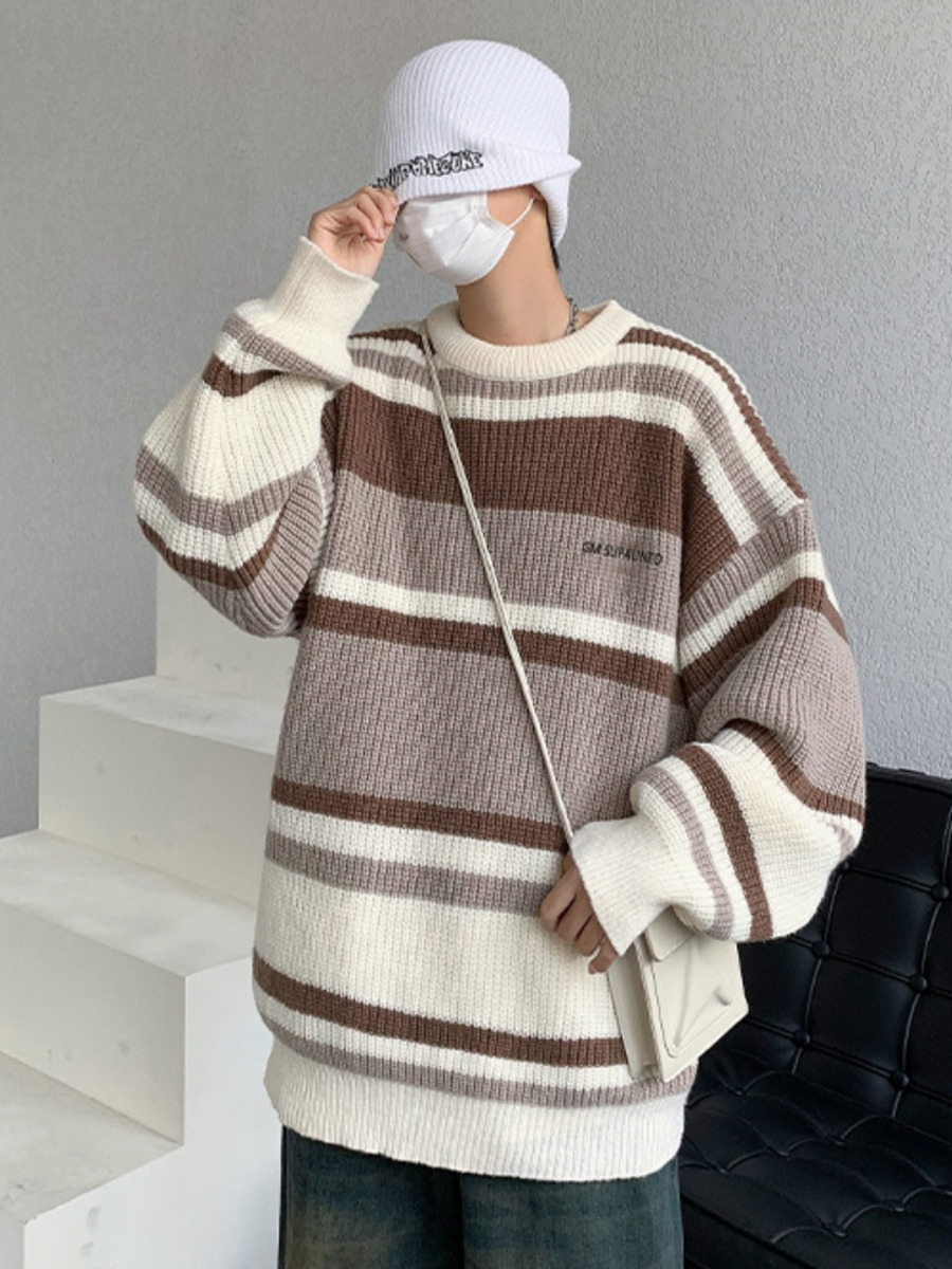 Striped O-neck Sweater Autmn W - مراجعة Winter Clothing Hong Kong وسعره