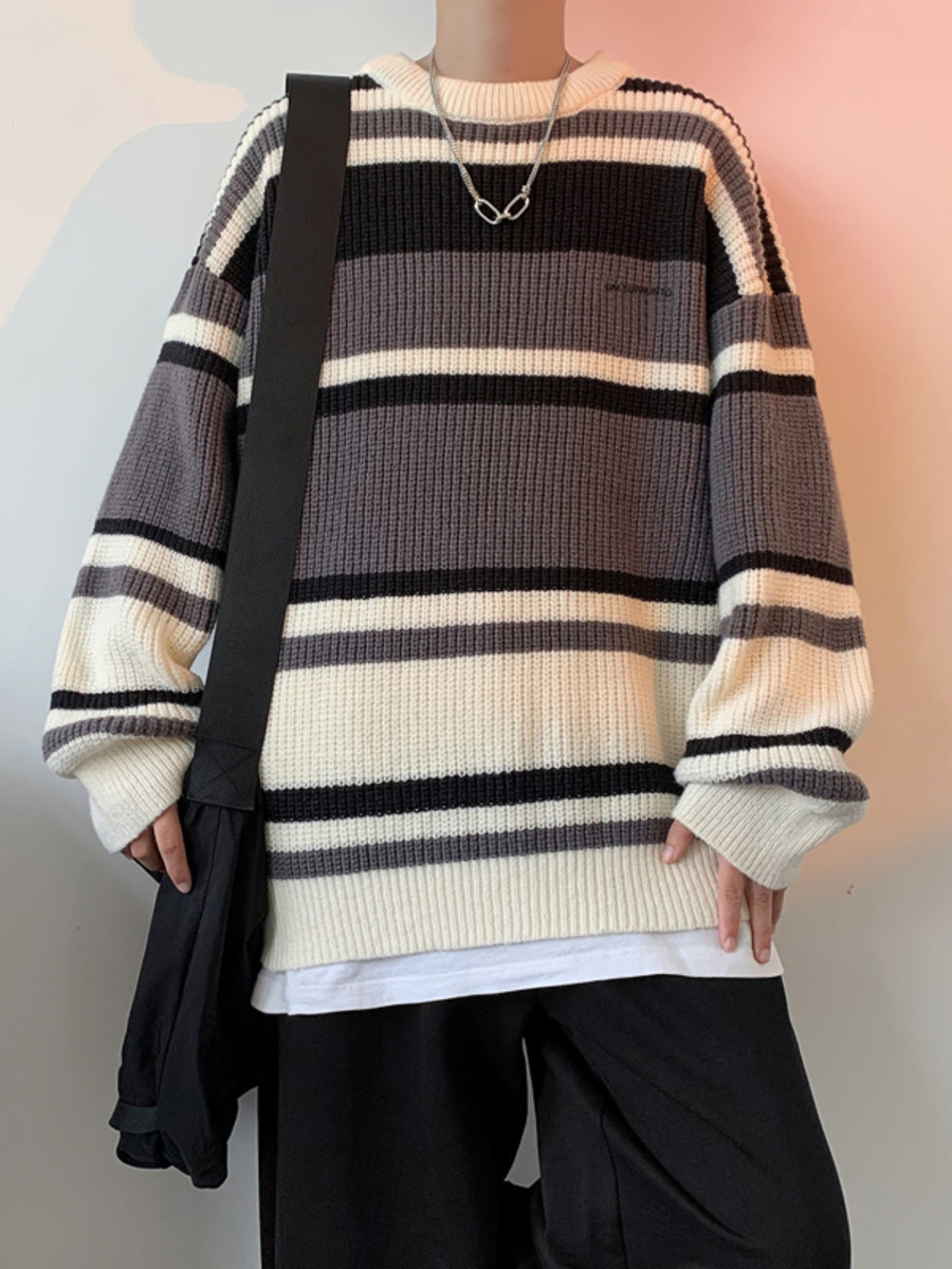 Striped O-neck Sweater Autmn W - مراجعة Winter Clothing Hong Kong وسعره