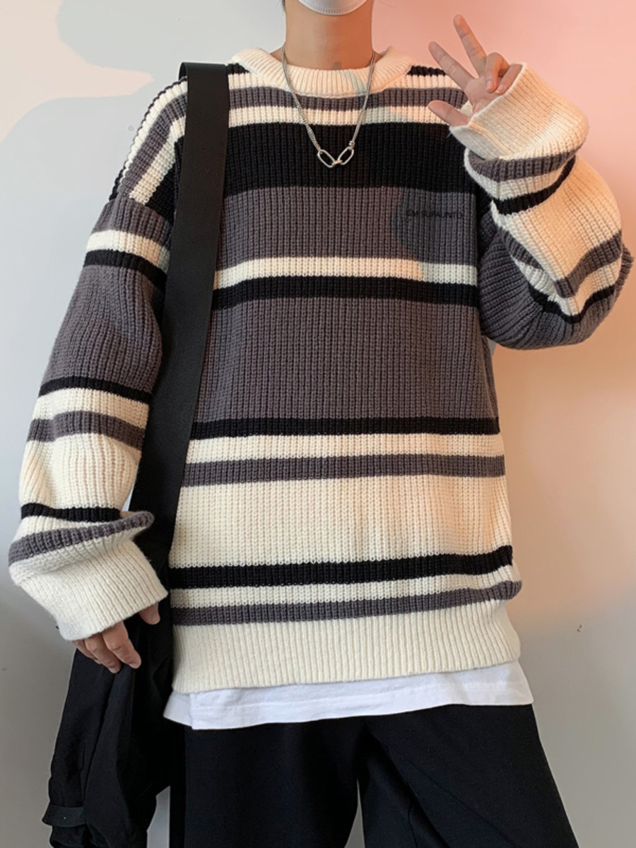 Striped O-neck Sweater Autmn W - مراجعة Winter Clothing Hong Kong وسعره