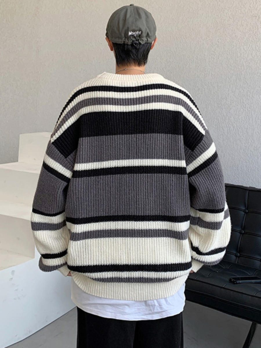 Striped O-neck Sweater Autmn W - مراجعة Winter Clothing Hong Kong وسعره
