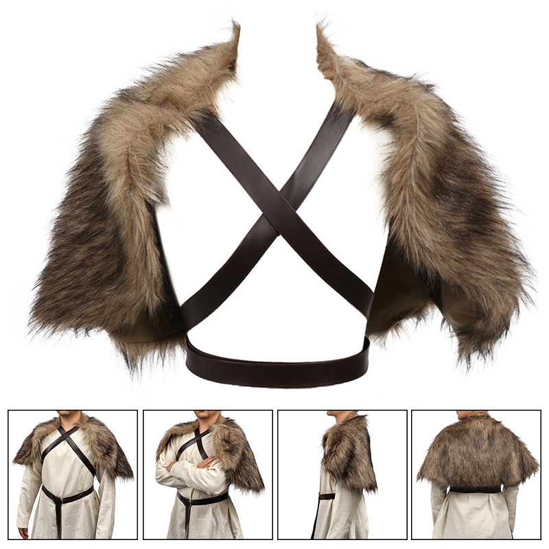 Viking Cloak Faux Fur Collar C - مراجعة Winter Clothing Accessories وسعره