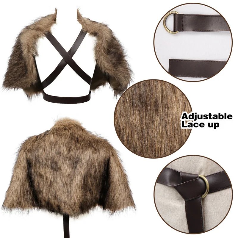 Viking Cloak Faux Fur Collar C - مراجعة Winter Clothing Accessories وسعره