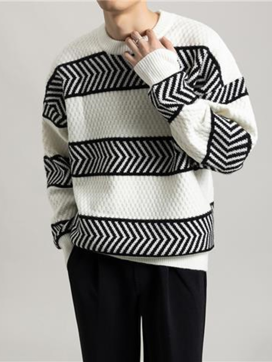 Casual Loose Stripes Pullover  - مراجعة Winter Clothing Hong Kong وسعره