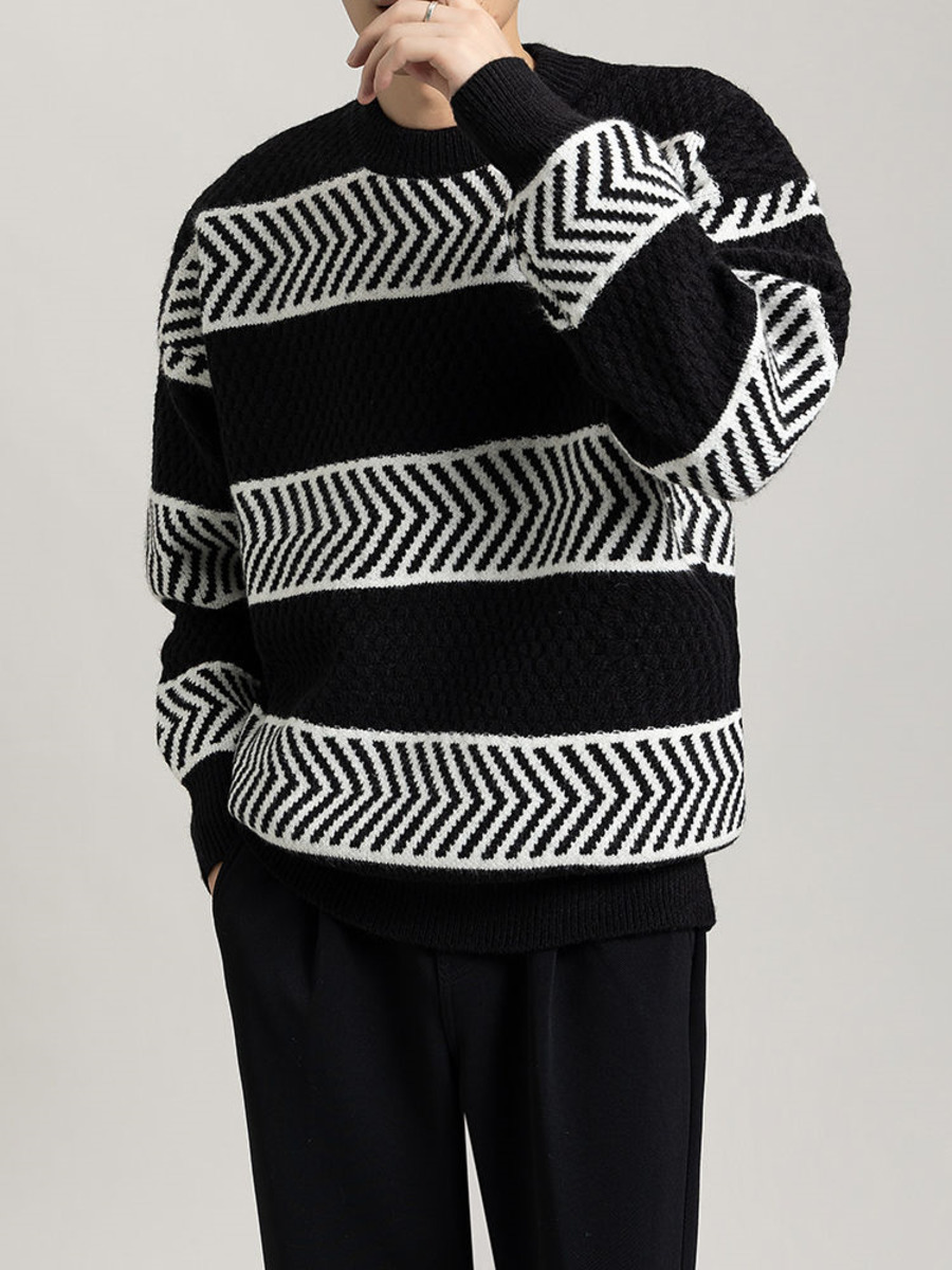 Casual Loose Stripes Pullover  - مراجعة Winter Clothing Hong Kong وسعره