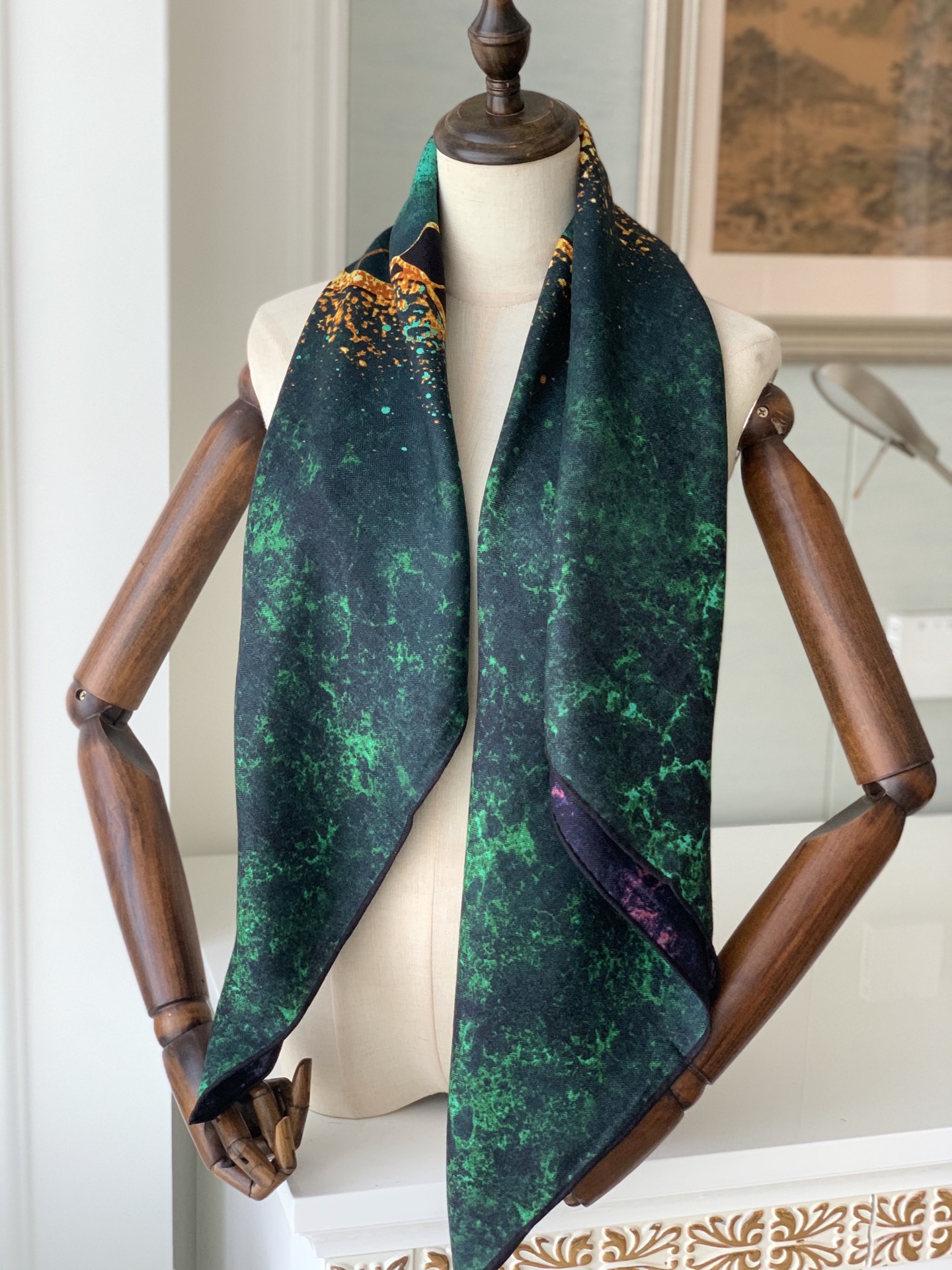110CM Velvet Handmade Silk Cas - مراجعة Cashmere Scarf Wrap وسعره