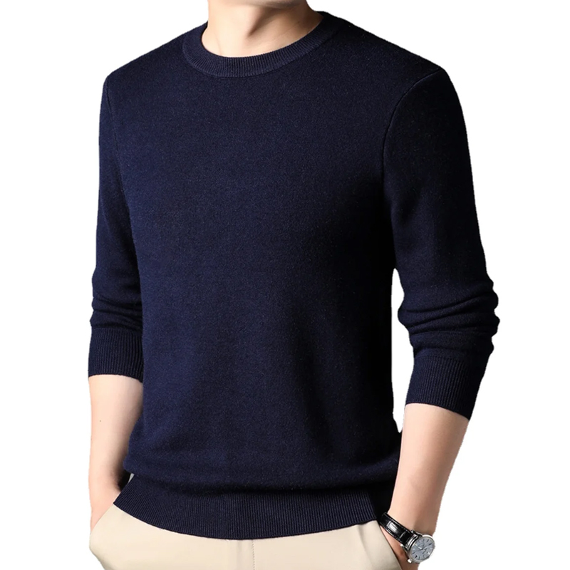Men's Solid Color Knitted Pull - مراجعة Winter Clothing Uae وسعره