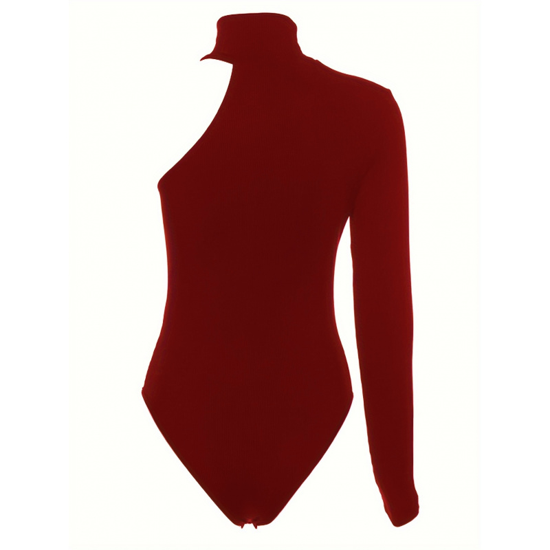 Solid Asymmetric One Shoulder  - مراجعة Winter Clothing For وسعره