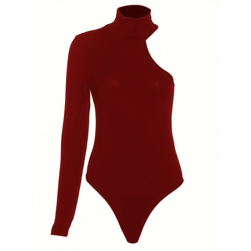 Solid Asymmetric One Shoulder  - مراجعة Winter Clothing For وسعره