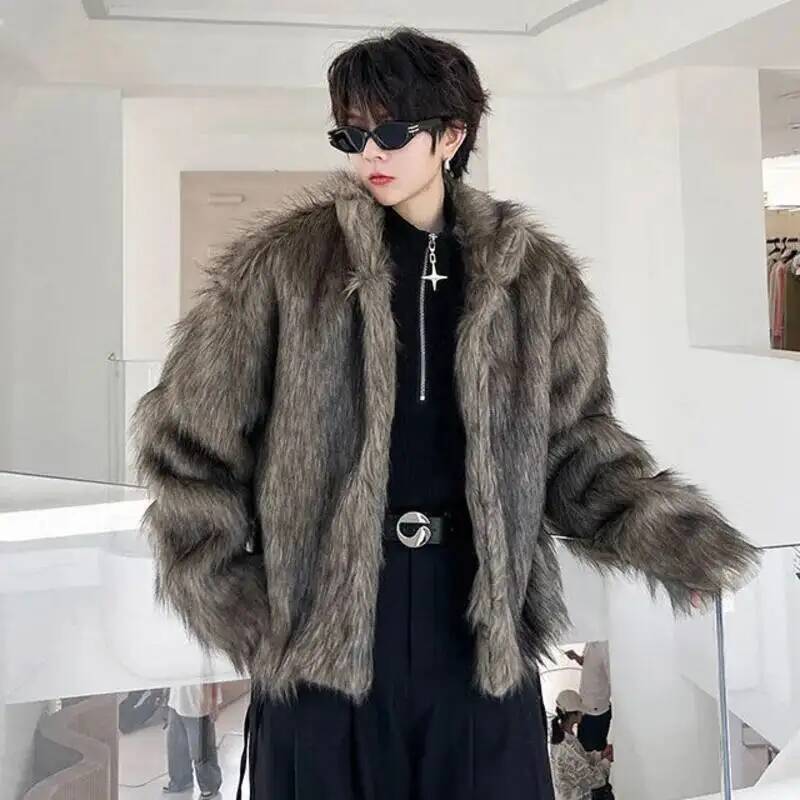 Korean Style Men's Faux Fur Ja - مراجعة Winter Clothing Uae وسعره