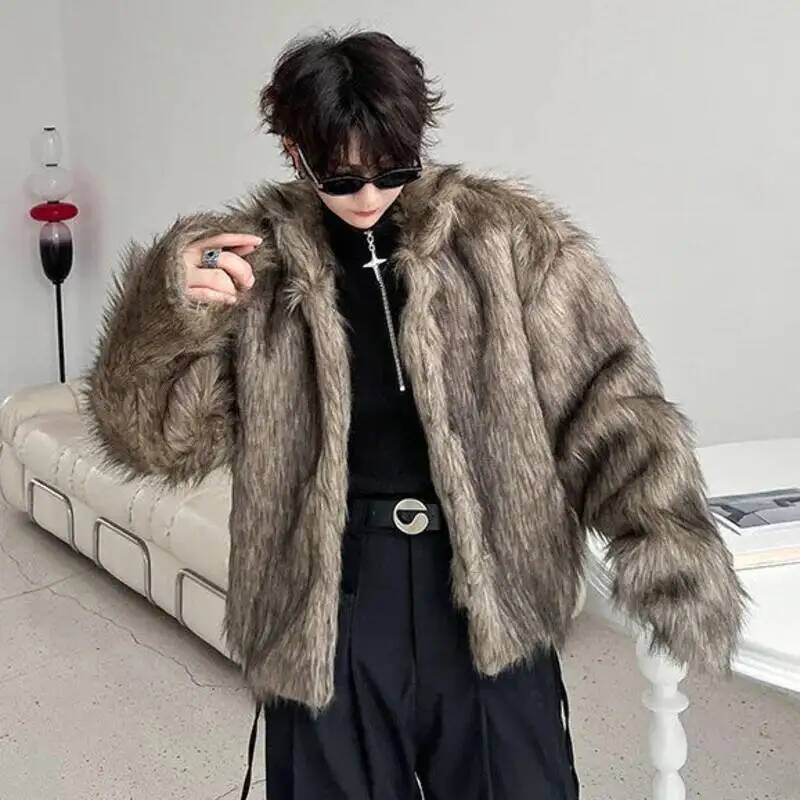 Korean Style Men's Faux Fur Ja - مراجعة Winter Clothing Uae وسعره