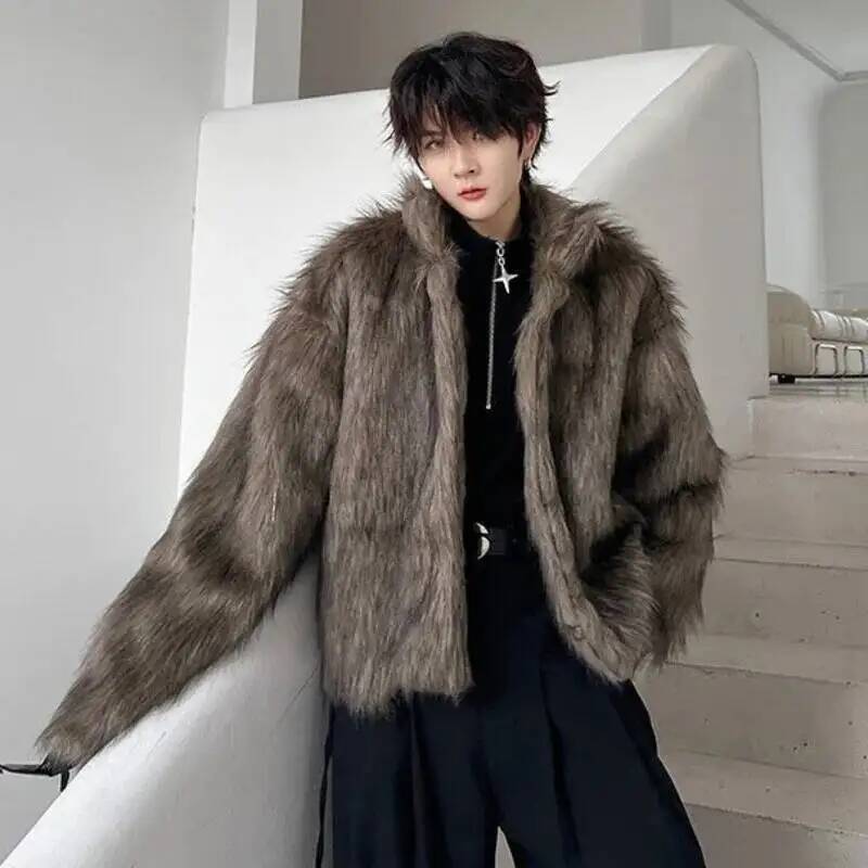 Korean Style Men's Faux Fur Ja - مراجعة Winter Clothing Uae وسعره