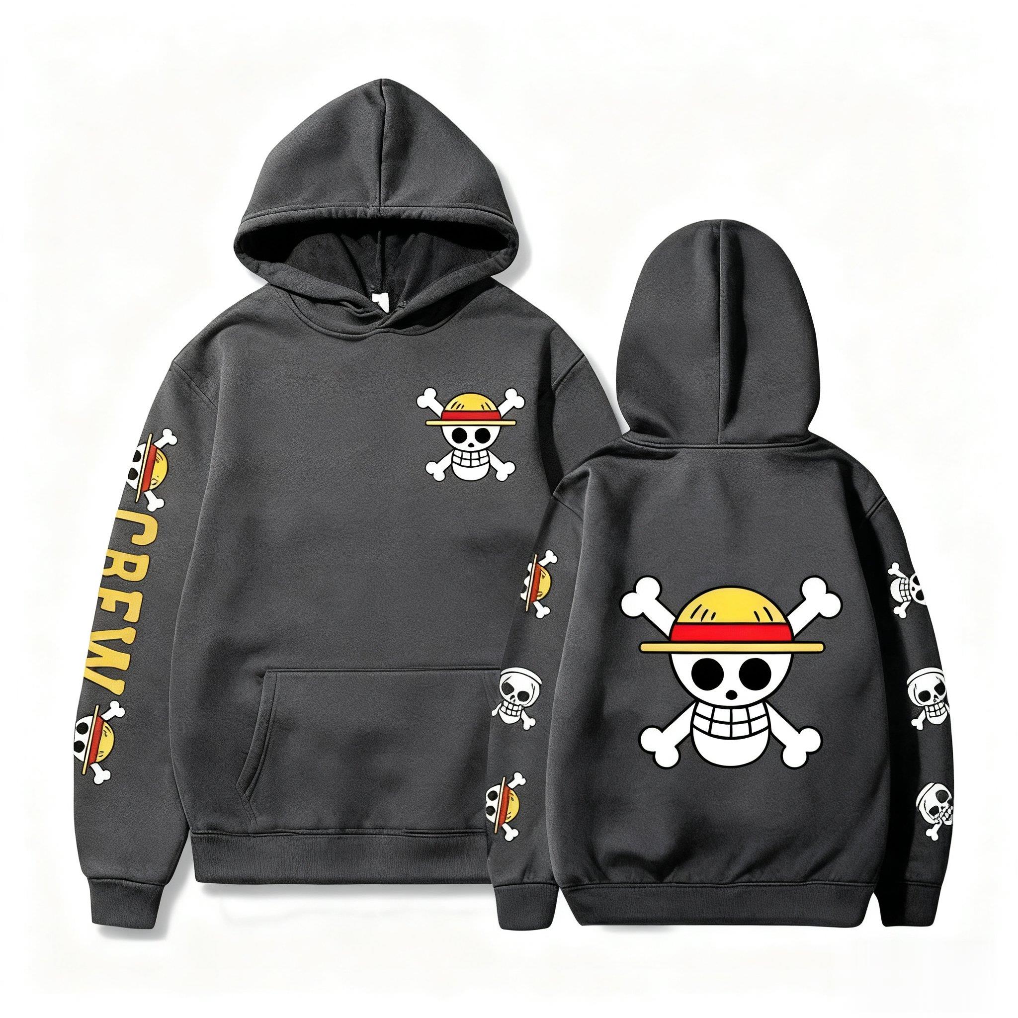 One Piece Skull Print Hoodie M - مراجعة Winter Clothing Uae وسعره