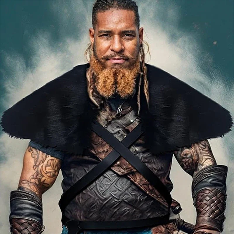 Medieval Men Faux Fur Collar C - مراجعة Winter Clothing Accessories وسعره