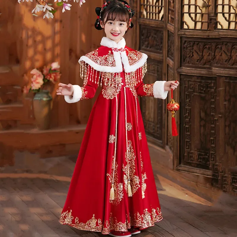 Winter Red Thicken Kids Hanfu  - مراجعة Winter Clothing Baby وسعره