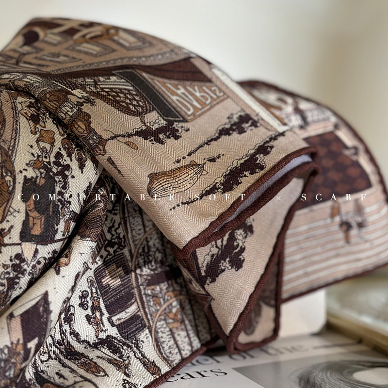 Two Faced Print Designer Scarf - مراجعة Winter Clothing Hong Kong وسعره