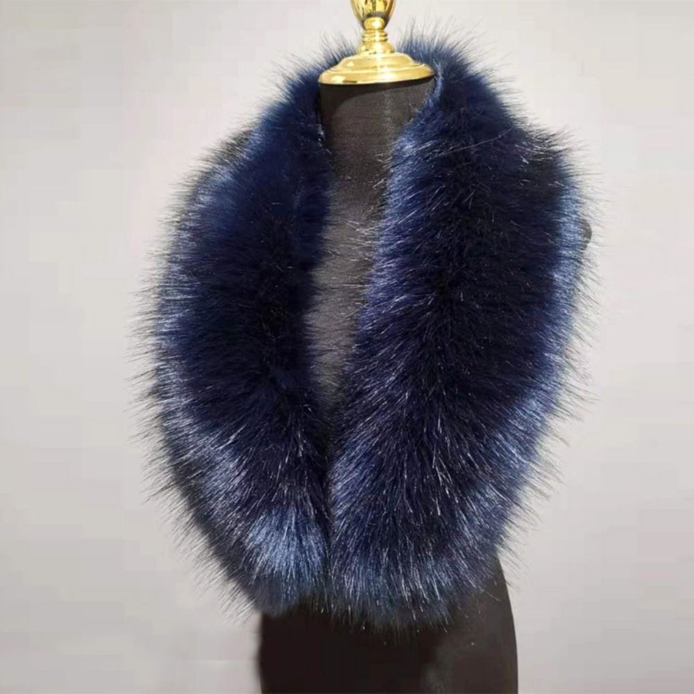 New 80cm Large Faux Fur Collar - مراجعة Winter Clothing Design وسعره