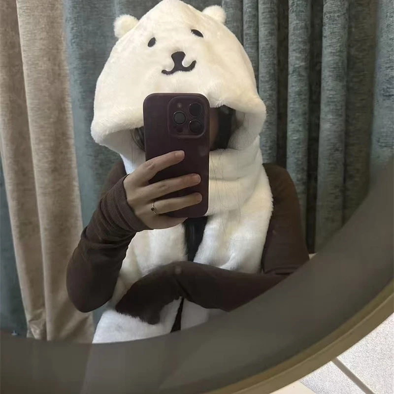 3 In 1 Plush Thick Hooded Hat  - مراجعة Winter Clothing Accessories وسعره
