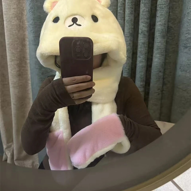 3 In 1 Plush Thick Hooded Hat  - مراجعة Winter Clothing Accessories وسعره