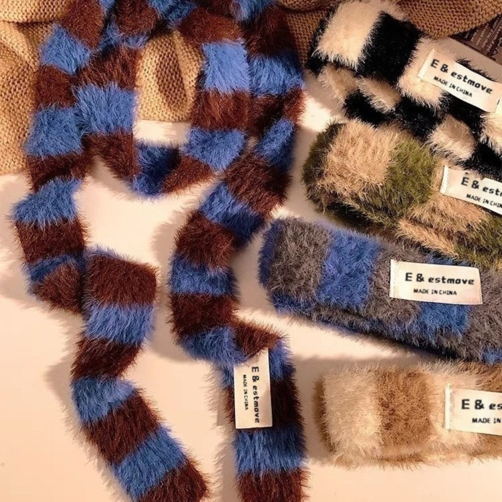 Knitted Y2K Girl Stripe Scarf  - مراجعة Winter Clothing Accessories وسعره