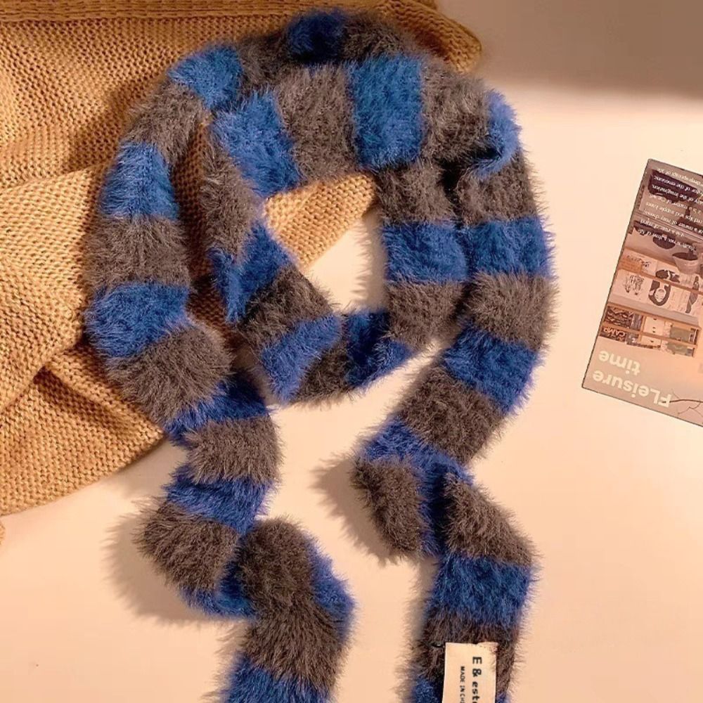 Knitted Y2K Girl Stripe Scarf  - مراجعة Winter Clothing Accessories وسعره