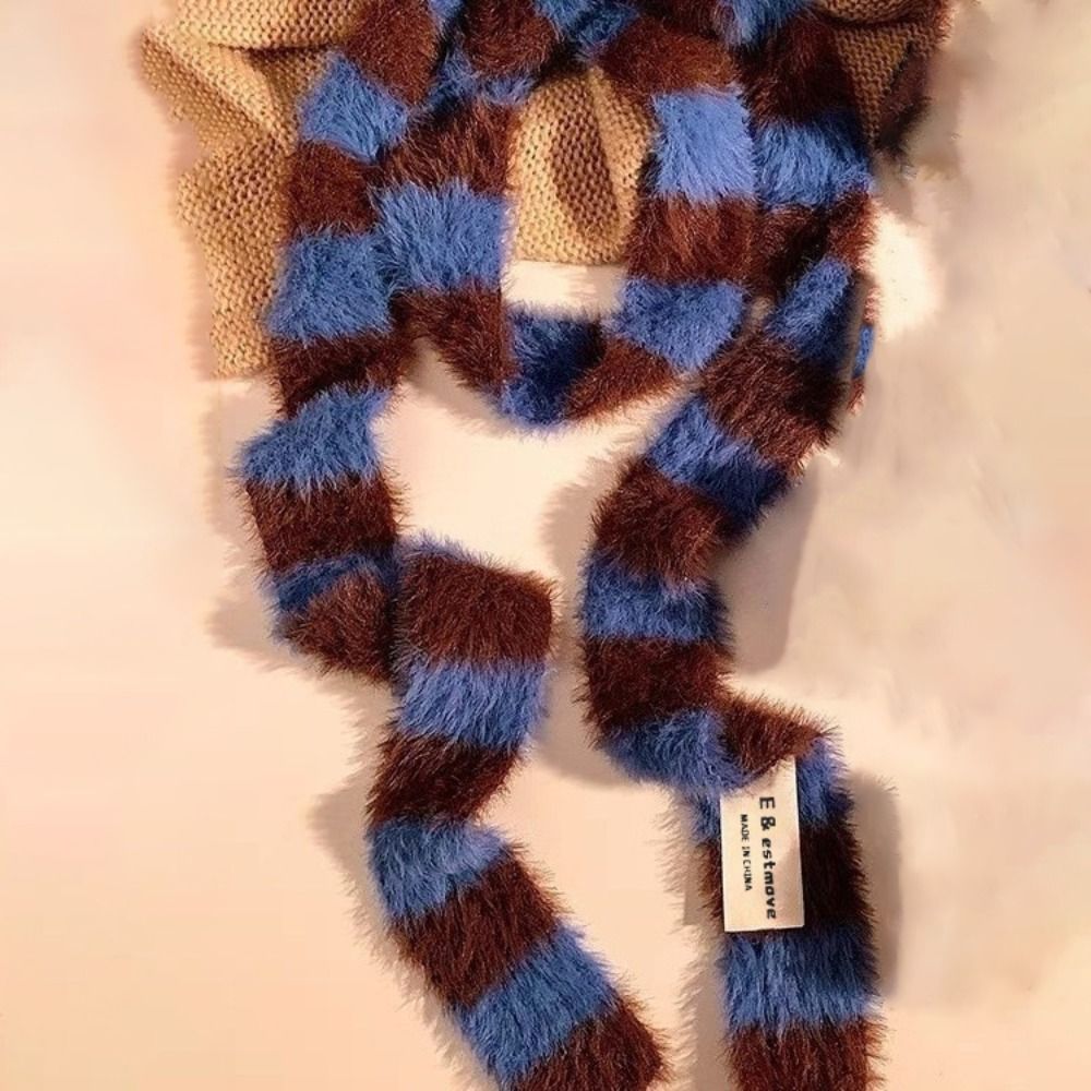 Knitted Y2K Girl Stripe Scarf  - مراجعة Winter Clothing Accessories وسعره