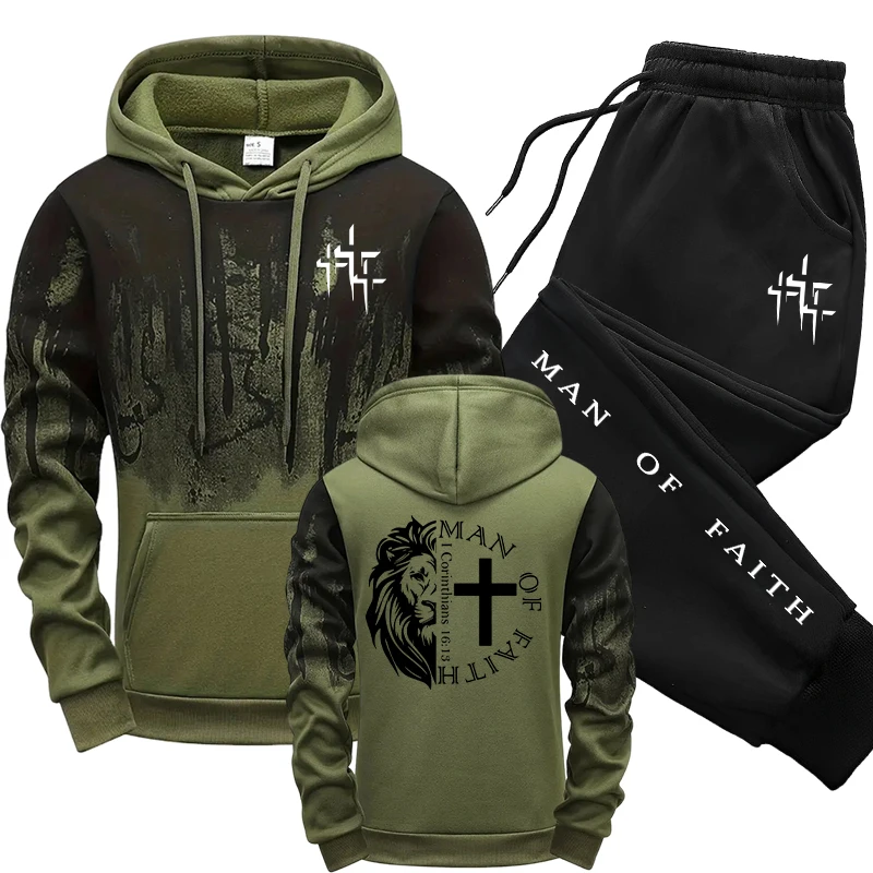 Man of Faith Pattern Men's Set - مراجعة Winter Clothing For وسعره