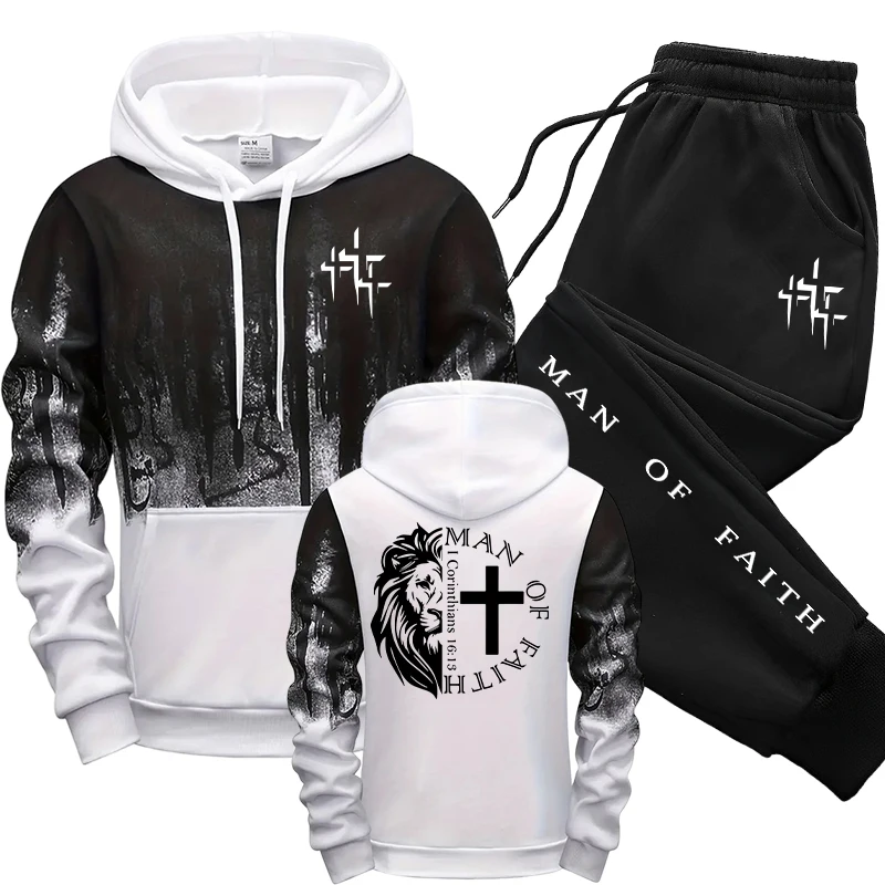 Man of Faith Pattern Men's Set - مراجعة Winter Clothing For وسعره