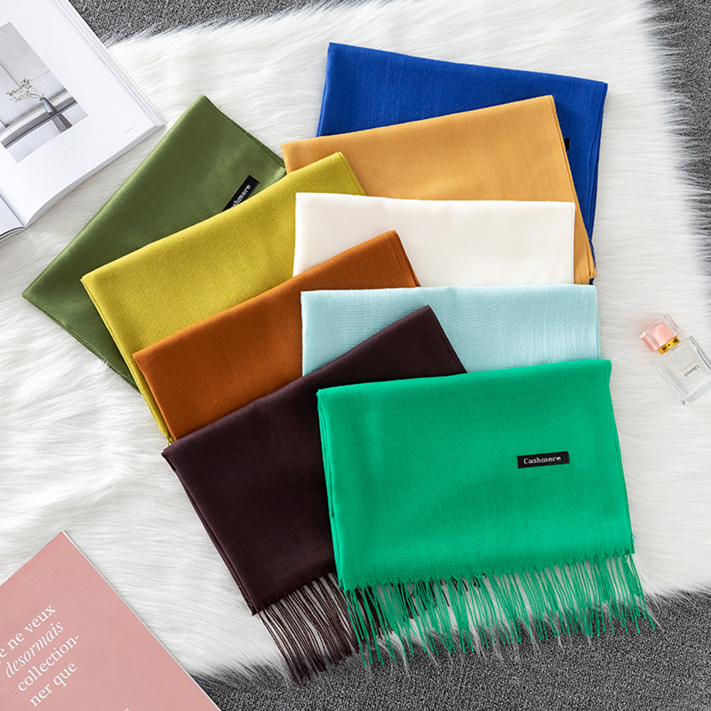Fashion Solid Scarf Women Cash - مراجعة Cashmere Scarf Wrap وسعره