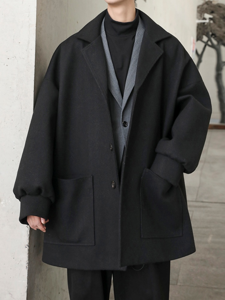 Men's Woolen Coat Short Thicke - مراجعة Winter Clothing Hong Kong وسعره