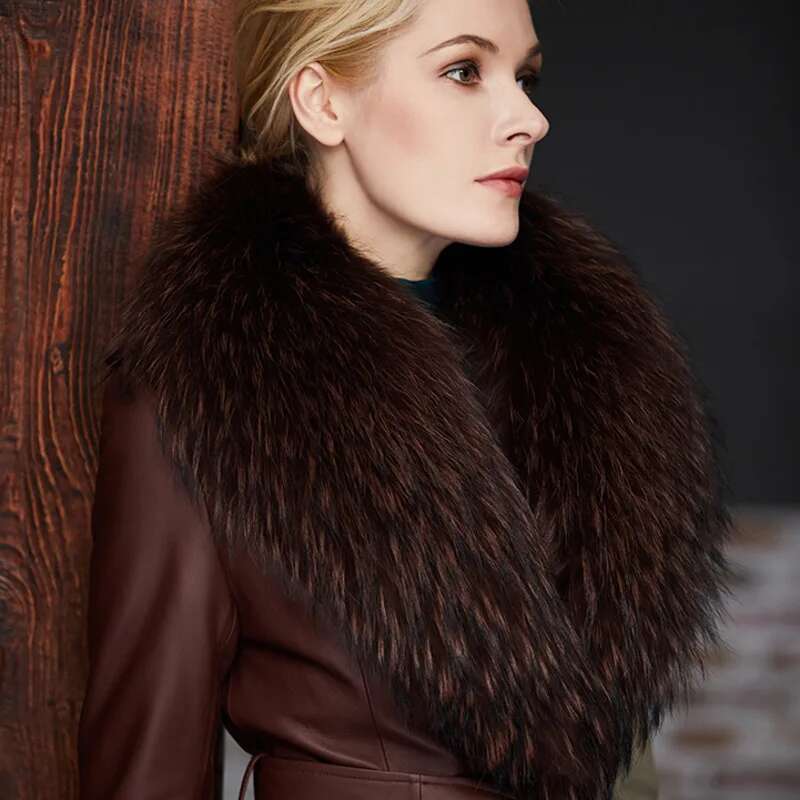 Raccoon Fur Collar Female Wint - مراجعة Winter Clothing Design وسعره