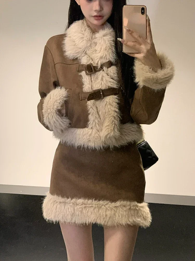 Autumn Retro Faux Fur 2 Piece  - مراجعة Winter Clothing Sales وسعره