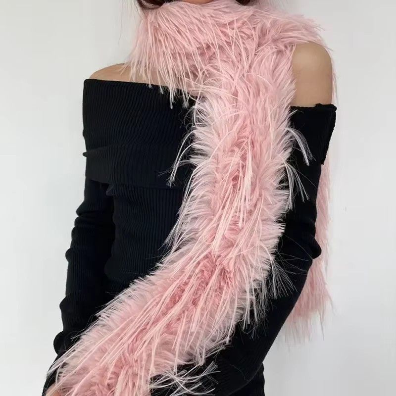 Women Faux Rabbit Fur Long Sca - مراجعة Winter Clothing Design وسعره